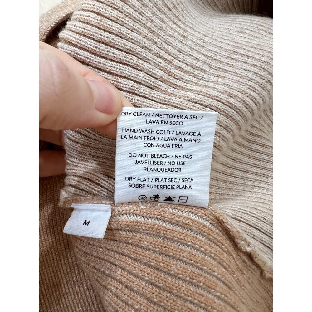 Naadam Ribbed Twist Front Sweater In Oatmeal Combo In Multi Sz M - Picture 10 of 10